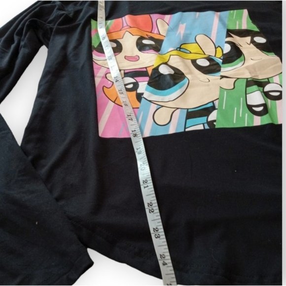 Power puff Girls official long sleeve shirt soft black women's - Picture 6 of 8